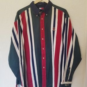 Tommy hilfiger men's vintage button up shirt